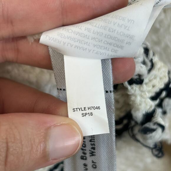 Madewell Striped Boucle Cardigan Sweater Women's Sz XL Ivory Lagenlook Cozycore - Picture 8 of 9